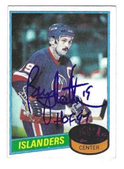 Autographed BRYAN TROTTIER "HOF 97" New York Islanders 1980-81 Topps Card