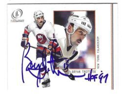 Autographed BRYAN TROTTIER New York Islanders 2001-02 Fleer Legacy Card