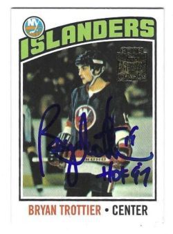 Autographed BRYAN TROTTIER New York Islanders 2001-02 Topps/O-Pee-Chee Archives Card