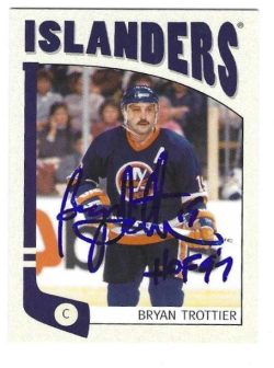 Autographed BRYAN TROTTIER New York Islanders 2004-05 In the Game Card
