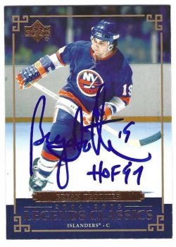 Autographed BRYAN TROTTIER New York Islanders 2004-05 Upper Deck Legends Classics Card