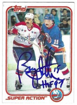 Autographed BRYAN TROTTIER "HOF 97" New York Islanders 1981-82 Topps Card