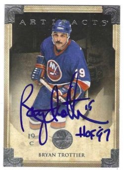 Autographed BRYAN TROTTIER "HOF 97" New York Islanders 2013-14 Upper Deck Artifacts Card