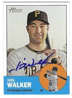 Autographed NEIL WALKER Pittsburgh Pirates 2012 Topps Heritage Card #259