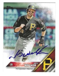 Autographed NEIL WALKER Pittsburgh Pirates 2016 Topps Card #197