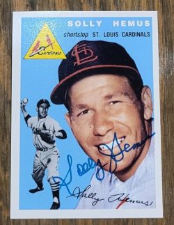 Autographed SOLLY HEMUS  St. Louis Cardinals 1954 Topps Archives Card