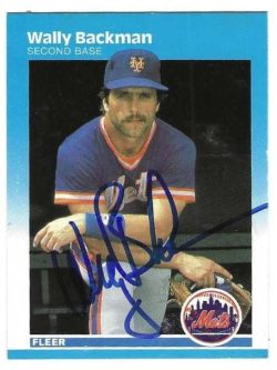 Autographed WALLY BACKMAN New York Mets 1987 Fleer Baseball Card