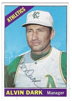 Autographed Alvin Dark Kansas City A's 1966 Topps Card