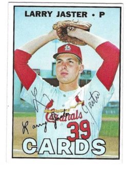 Autographed Larry Jaster St. Louis Cardinals 1967 Topps Card