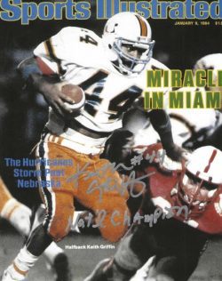 Autographed KEITH GRIFFIN 8x10 Miami Hurricanes Photo