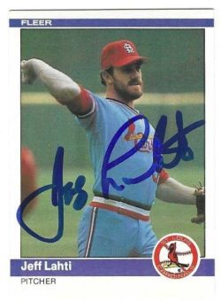 Autographed JEFF LAHTI St. Louis Cardinals 1984 Fleer Card