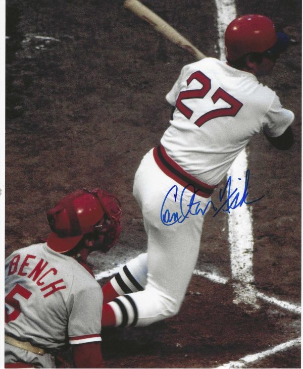 Autographed CARLTON FISK 8X10 Boston Red Sox Photo