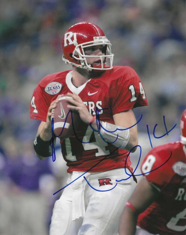 Autographed MIKE TEEL Rutgers Scarlet Knights 8x10 Photo