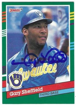 Autographed GARY SHEFFIELD Milwaukee Brewers 1991 Donruss Card