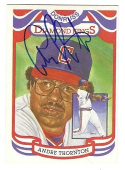 Autographed ANDRE THORNTON Cleveland Indians 1984 Donruss Diamond King