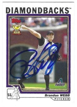 Auotgraphed BRANDON WEBB Arizona Diamondbacks 2004 Topps Card