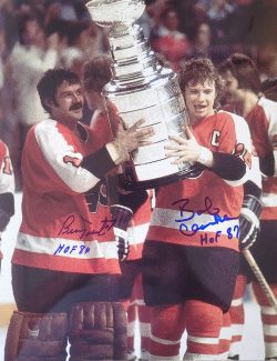 Autographed BOBBY CLARKE and BERNIE PARENT 11 x 14 Philadelphia Flyers Photo