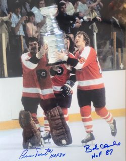 Autographed BOBBY CLARKE and BERNIE PARENT 11 x 14 Philadelphia Flyers Photo