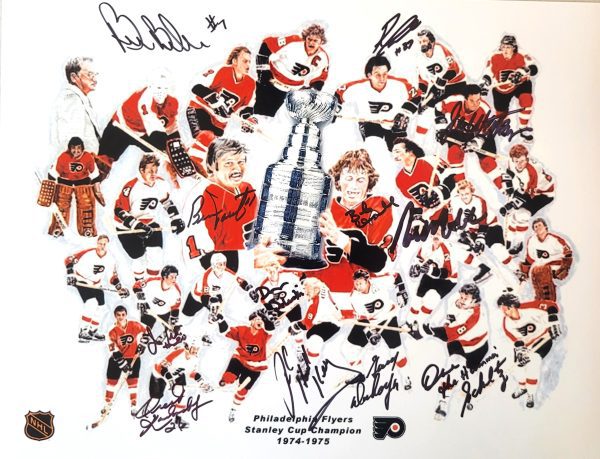 Autographed 11x14 1975-75 Philadelphia Flyers Photo with 12 Signatures