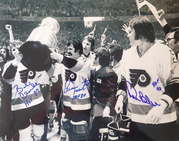 Autographed Bobby Clarke, Bernie Parent & Bill Barber 11x14 Philadelphia Flyers Photo