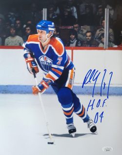 Autographed PAUL COFFEY "HOF 04" 11x14 Edmonton Oilers Photo JSA