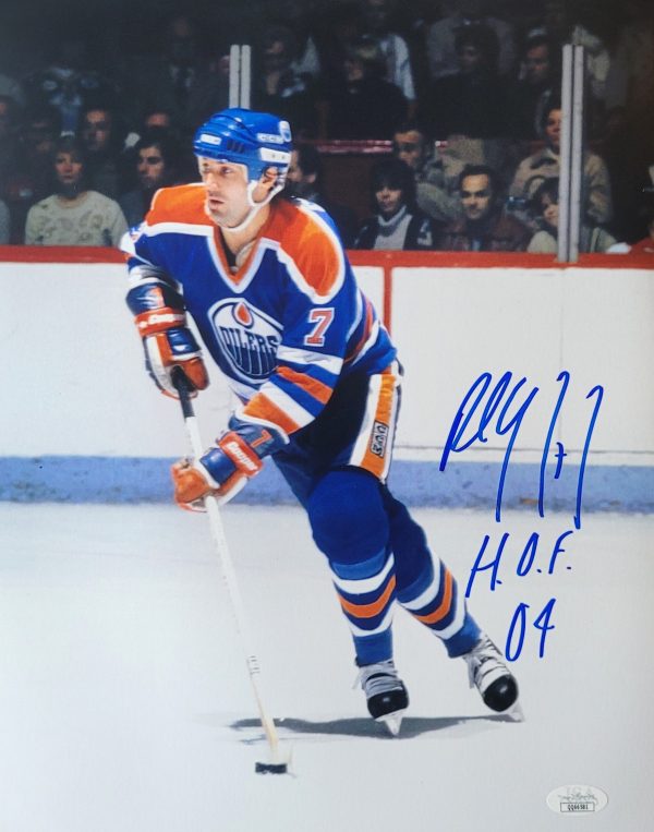 Autographed  PAUL COFFEY "HOF 04" 11x14 Edmonton Oilers Photo JSA