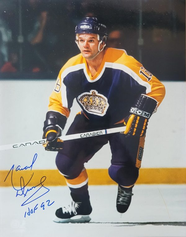 Autographed MARCEL DIONNE "HOF 92" 11x14 Los Angeles Kings Photo