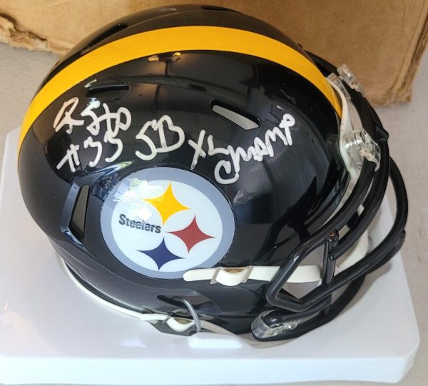 Autographed RUSSELL STUVAINTS "SB XL Champ" Pittsburgh Steelers Mini Helmet