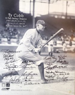 Ty Cobb 16x20 Photo Signed by 20 Batting Leaders including Puckett and Carew