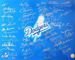 DODGERS LOGO 16x20 Photo 53 Signatures including LaSorda, Snider, Garvey, Hershiser