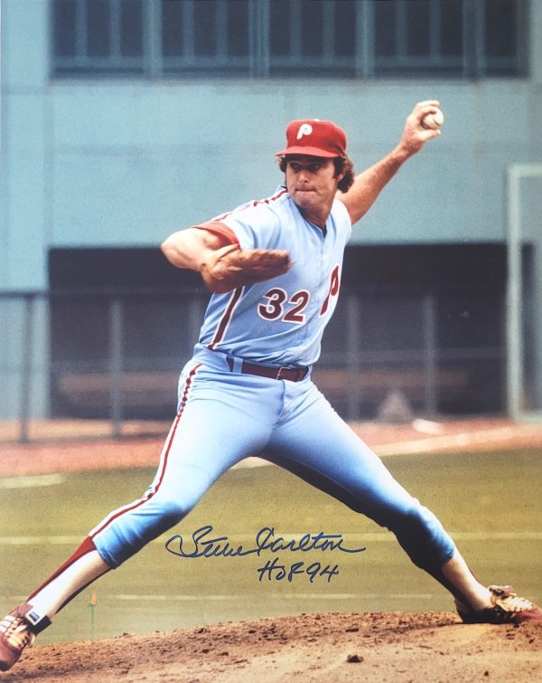 Autographed STEVE CARLTON "HOF 94" 16x20 Philadelphia Phillies photo
