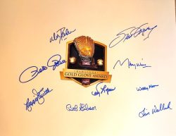 Gold Glove Award 16x20 Photo Signed by 9 GG Award Winners including Rose and Gibson