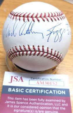 Autographed WADE ANTHONY BOGGS "HOF 2005" Official Major League Baseball JSA