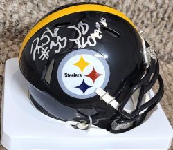 Autographed RUSSELL STUVAINTS "SB XL Champ" Pittsburgh Steelers Mini Helmet