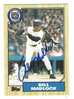 Autographed BILL MADLOCK Detroit Tigers 1987 Topps Card