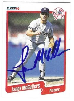 Autographed LANCE MCCULLERS New York Yankees 1990 Fleer Card