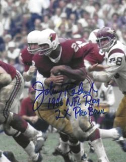 Autographed JOHNNY ROLAND "1966 ROY, 2X Pro Bowl" 8X10 St. Louis Cardinals Photo