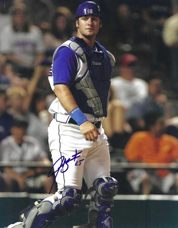 AUTOGRAPHED JARROD SALTALAMACCHIA 8X10 Texas Rangers Photo
