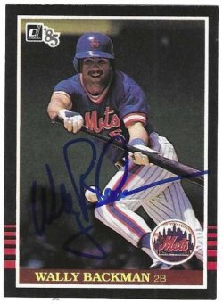 Autographed WALLY BACKMAN New York Mets 1985 Donruss Baseball Card