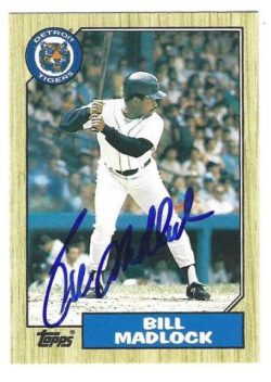 Autographed BILL MADLOCK Detroit Tigers 1987 Topps Card
