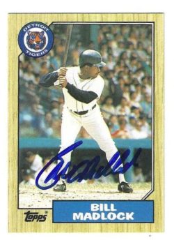 Autographed BILL MADLOCK Detroit Tigers 1987 Topps Card