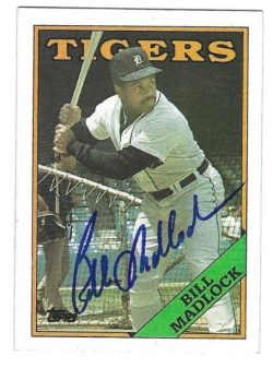 Autographed BILL MADLOCK Detroit Tigers 1988 Topps Card