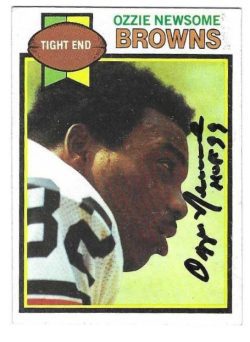 Autographed 1979 Topps Ozzie Newsome Cleveland Browns Rookie Card #308 w/ COA