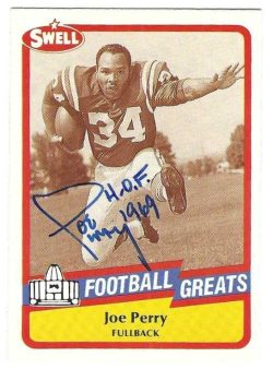 Autographed  JOE PERRY San Francisco 49ers 1989 Swell Football Card