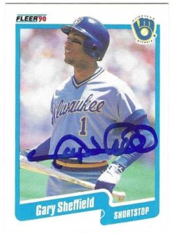 Autographed GARY SHEFFIELD Milwaukee Brewers 1990 Fleer Card