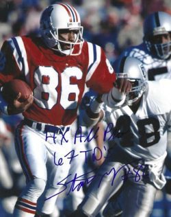 AUTOGRAPHED STANLEY MORGAN 8X10 New England Patriots photo