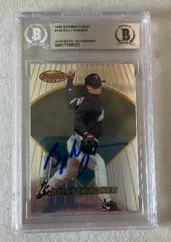 Signed 1996 BILLY WAGNER Houston Astros Bowman's Best Card #148 Beckett Slabbed