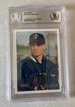 Signed 1996 BILLY WAGNER Houston Astros Topps Card #212 Beckett Slabbed