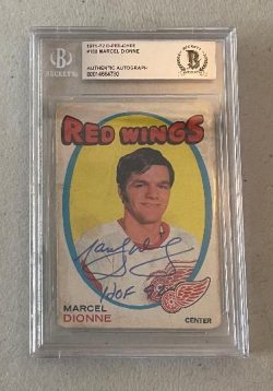 AUTOGRAPHED MARCEL DIONNE Detroit Red Wings 1971-72 O-Pee-Chee Card #133 Beckett Slabbed