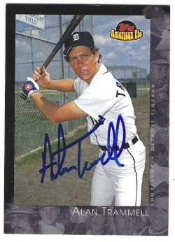 Autographed ALAN TRAMMELL Detroit Tigers 2001 Topps American Pie Card
